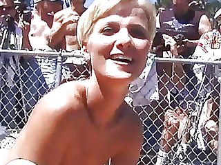 Blonde MILF Public Tease Wet